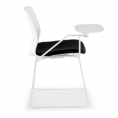 silla con pala blanco negro silla con pala de escritura tela sin brazos 4