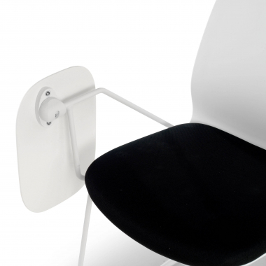 silla con pala blanco negro silla con pala de escritura tela sin brazos 8