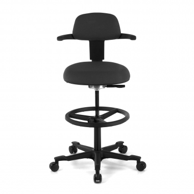 taburete ergonomico negro erghos tela sin brazos 3