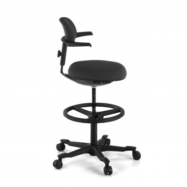 taburete ergonomico negro erghos tela sin brazos 4