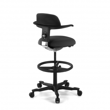 taburete ergonomico negro erghos tela sin brazos 6