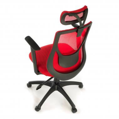 silla de oficina rojo lake malla brazos regulables 1d soporte lumbar reposacabezas 6