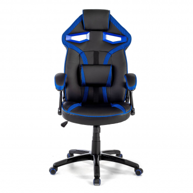 silla gaming azul ecopiel piel sintetica brazos fijos 3