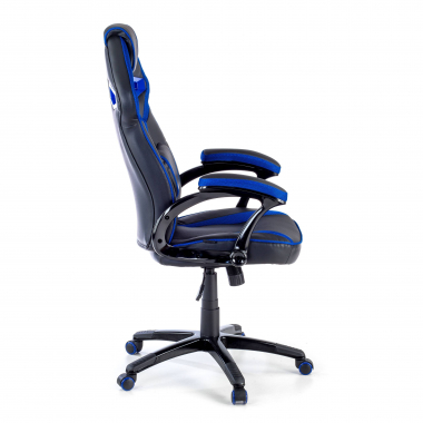 silla gaming azul ecopiel piel sintetica brazos fijos 7
