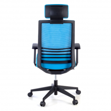 silla de oficina azul con reposacabezas malla brazos regulables 1d soporte lumbar reposacabezas 7