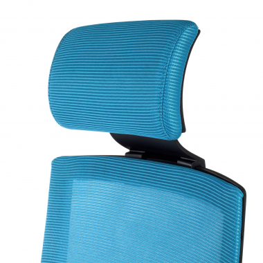 silla de oficina azul con reposacabezas malla brazos regulables 1d soporte lumbar reposacabezas 9