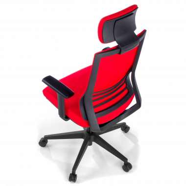 silla de oficina rojo con reposacabezas malla brazos regulables 1d soporte lumbar reposacabezas 8