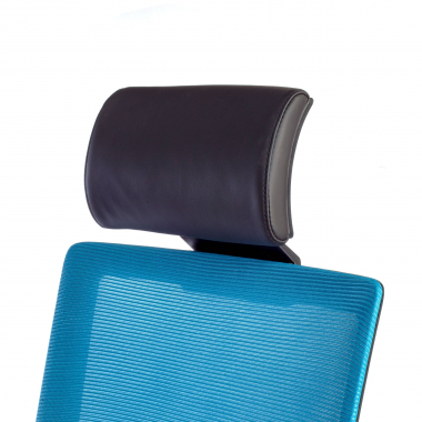 silla de oficina azul estructura negra malla brazos regulables 1d soporte lumbar reposacabezas 5