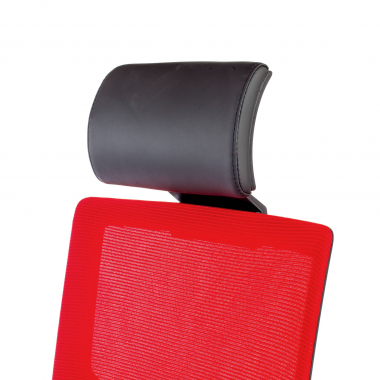 silla de oficina rojo estructura negra malla brazos regulables 1d soporte lumbar reposacabezas 7
