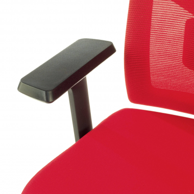 silla de oficina rojo estructura negra malla brazos regulables 1d soporte lumbar reposacabezas 5