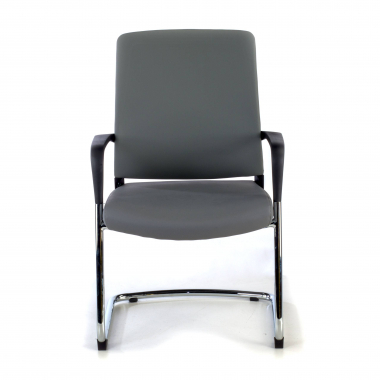 silla confidente gris ecopiel piel sintetica brazos fijos 3