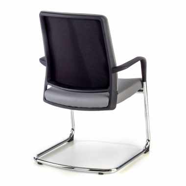 silla confidente gris ecopiel piel sintetica brazos fijos 7