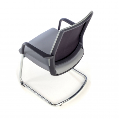 silla confidente gris ecopiel piel sintetica brazos fijos 9
