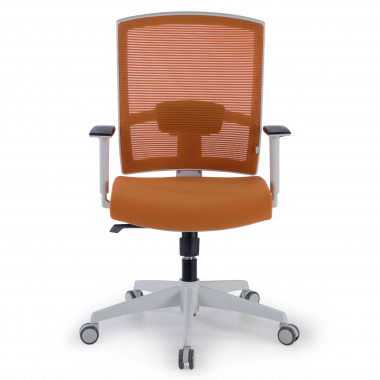 silla ergonomica blanco naranja estructura blanca malla brazos regulables 1d soporte lumbar 4