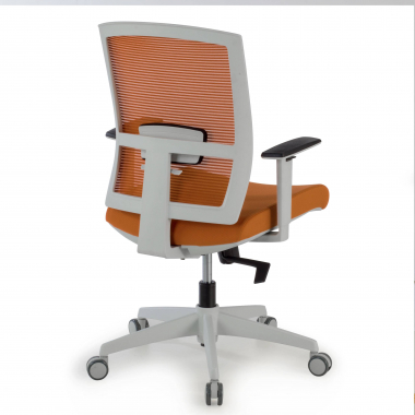 silla ergonomica blanco naranja estructura blanca malla brazos regulables 1d soporte lumbar 8