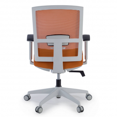 silla ergonomica blanco naranja estructura blanca malla brazos regulables 1d soporte lumbar 6