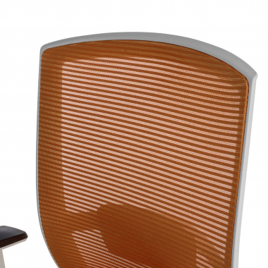 silla ergonomica blanco naranja estructura blanca malla brazos regulables 1d soporte lumbar 7