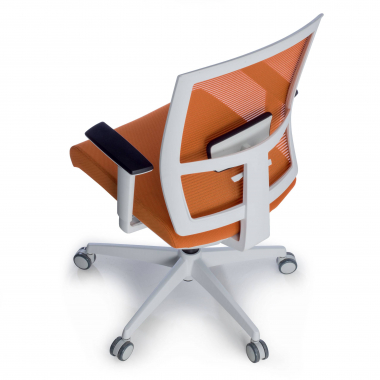 silla ergonomica blanco naranja estructura blanca malla brazos regulables 1d soporte lumbar 9