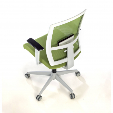 silla ergonomica blanco verde estructura blanca malla brazos regulables 1d soporte lumbar 9