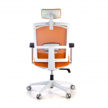 silla ergonomica blanco naranja estructura blanca reposacabezas malla brazos regulables 1d soporte lumbar reposacabezas 6