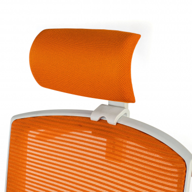 silla ergonomica blanco naranja estructura blanca reposacabezas malla brazos regulables 1d soporte lumbar reposacabezas 8