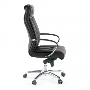 sillon de oficina negro respaldo alto piel sintetica piel sintetica brazos tapizados 3