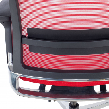 silla de oficina rojo sin reposacabezas malla brazos regulables 3d soporte lumbar 9