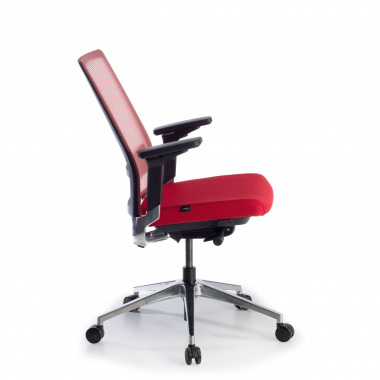 silla de oficina rojo sin reposacabezas malla brazos regulables 3d soporte lumbar 11