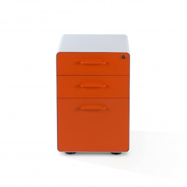 cajonera de escritorio blanco naranja zole 3
