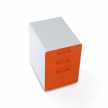 cajonera de escritorio blanco naranja zole 9