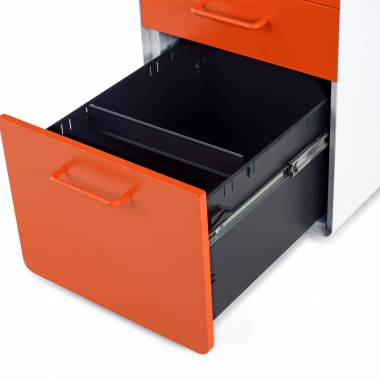 cajonera de escritorio blanco naranja zole 6