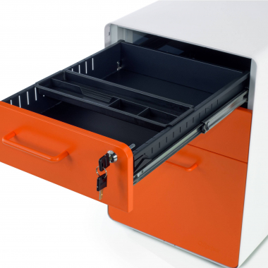 cajonera de escritorio blanco naranja zole 8