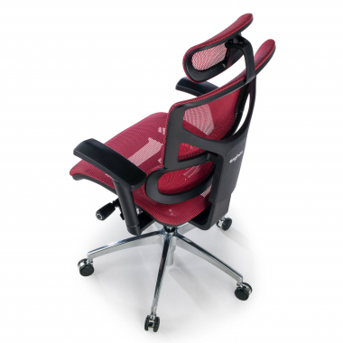 silla ergonomica rojo next1 con reposacabezas malla brazos regulables 4d soporte lumbar reposacabezas 7