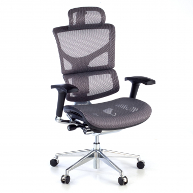 silla ergonomica gris next2 con reposacabezas malla brazos regulables 4d soporte lumbar reposacabezas 1