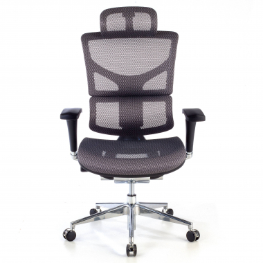 silla ergonomica gris next2 con reposacabezas malla brazos regulables 4d soporte lumbar reposacabezas 4