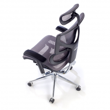silla ergonomica gris next2 con reposacabezas malla brazos regulables 4d soporte lumbar reposacabezas 9