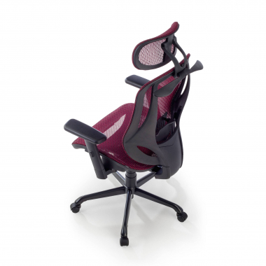 silla ergonomica rojo locktech malla brazos regulables 1d soporte lumbar reposacabezas 11