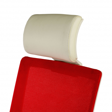 silla de oficina blanco rojo estructura blanca reposacabezas malla brazos regulables 1d soporte lumbar reposacabezas 9