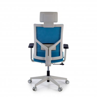 silla de oficina blanco azul estructura blanca reposacabezas malla brazos regulables 1d soporte lumbar reposacabezas 7