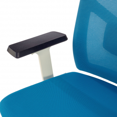 silla de oficina blanco azul estructura blanca reposacabezas malla brazos regulables 1d soporte lumbar reposacabezas 5