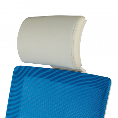 silla de oficina blanco azul estructura blanca reposacabezas malla brazos regulables 1d soporte lumbar reposacabezas 8