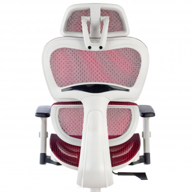 silla ergonomica blanco rojo estructura blanca malla brazos regulables 3d doble soporte lumbar reposacabezas 7