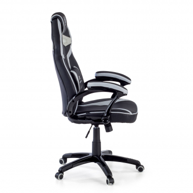 silla gaming blanco ecopiel piel sintetica brazos fijos 3