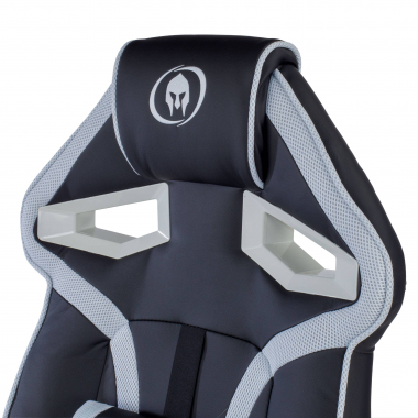 silla gaming blanco ecopiel piel sintetica brazos fijos 8