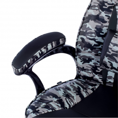 silla gaming gris camuflaje piel sintetica brazos fijos 6
