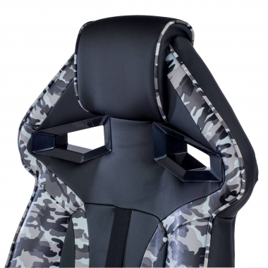 silla gaming gris camuflaje piel sintetica brazos fijos 7