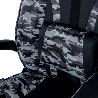 silla gaming gris camuflaje piel sintetica brazos fijos 5