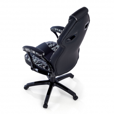silla gaming gris camuflaje piel sintetica brazos fijos 9