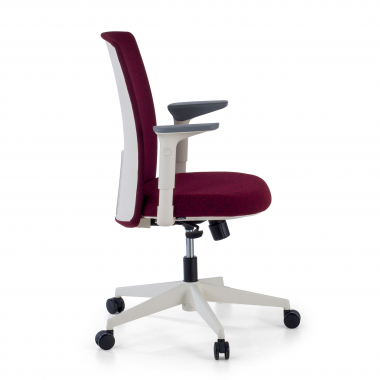 silla giratoria blanco rojo estructura blanca tela brazos regulables 1d 4