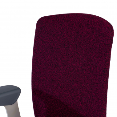 silla giratoria blanco rojo estructura blanca tela brazos regulables 1d 10